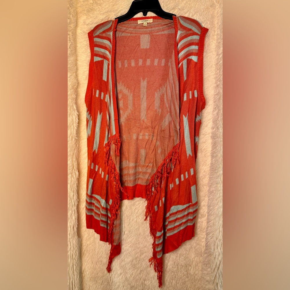 Umgee “Bridgett” Aztec Fringe Cardigan – Size 1XL - Picture 2 of 2